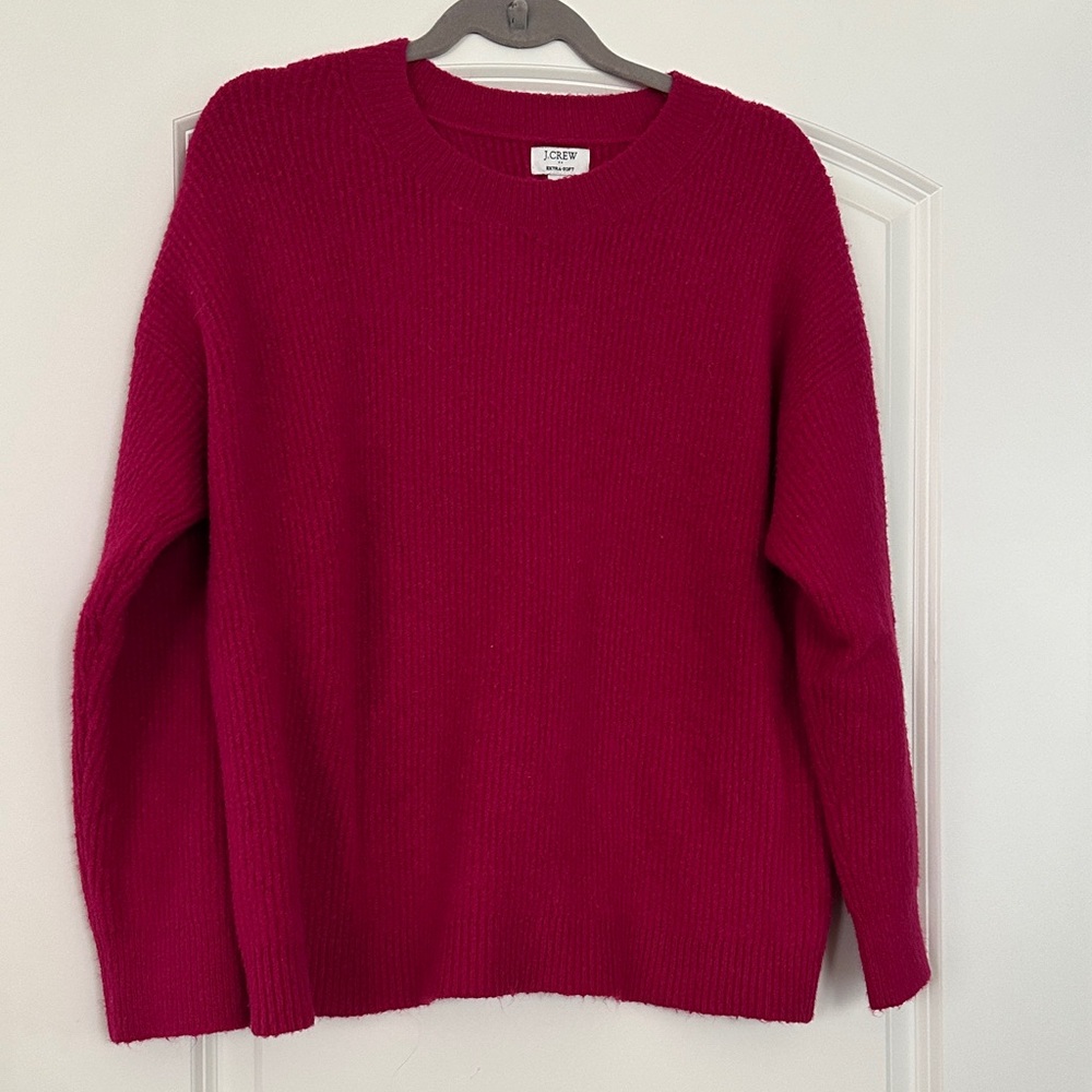 J. Crew Factory women’s Rich magenta Crewneck Sweater